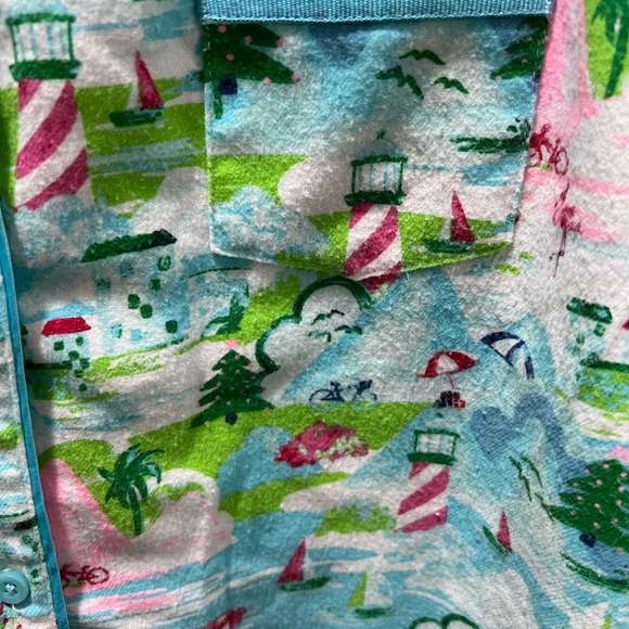 Crown & Ivy Tropical Colorful Scenic Print Pajama Nightgown - Picture 3 of 4